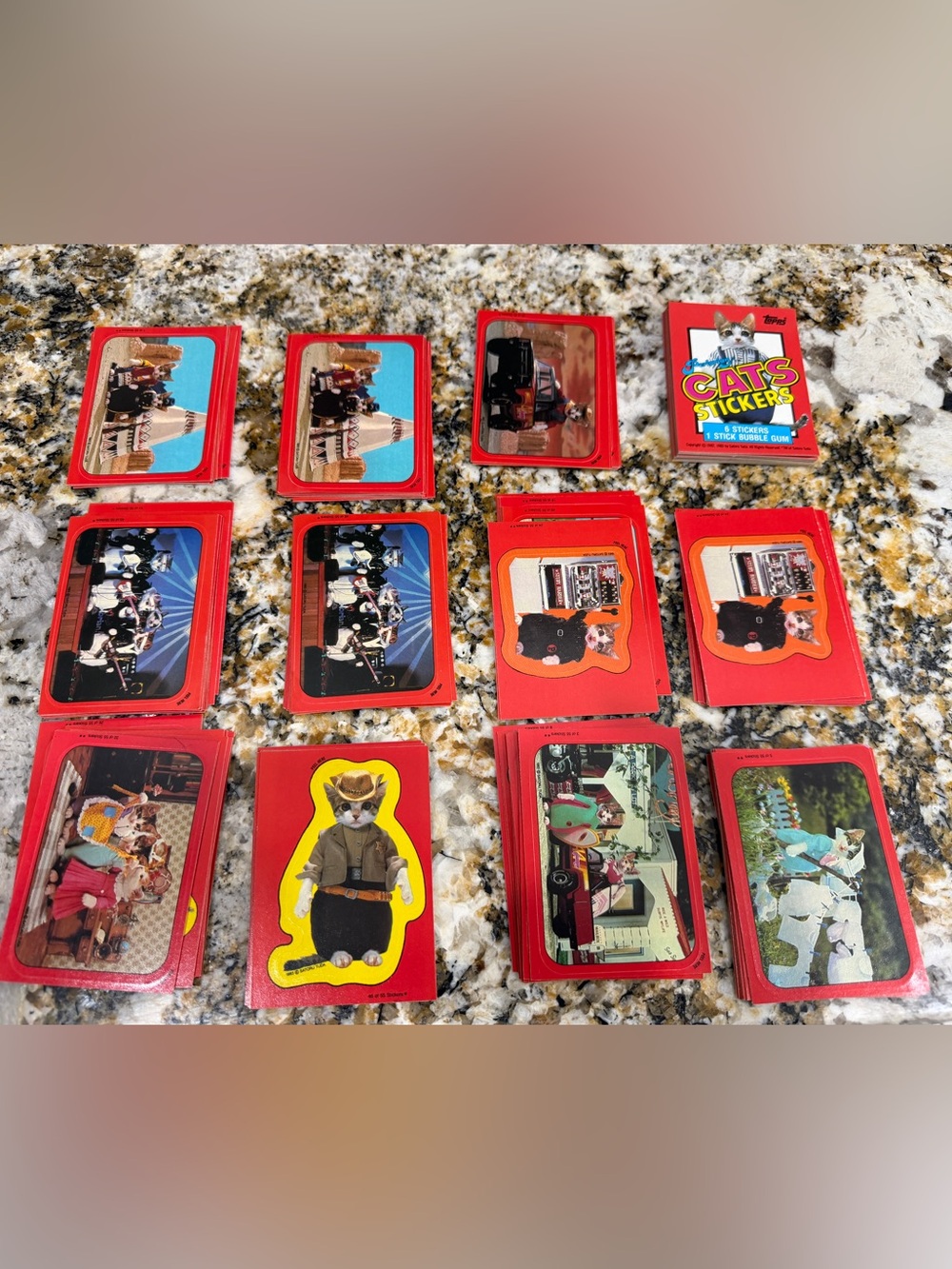 Vintage Topps Perlorian Cats Sticker Trading Cards